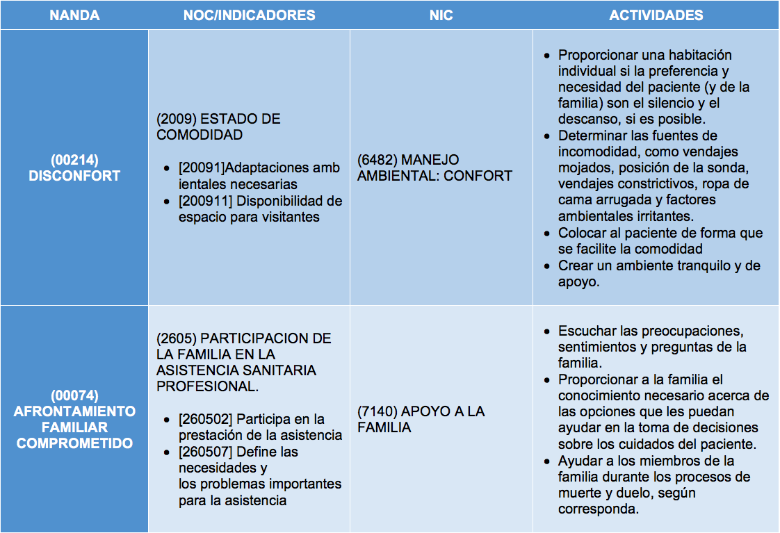 Plan de cuidados