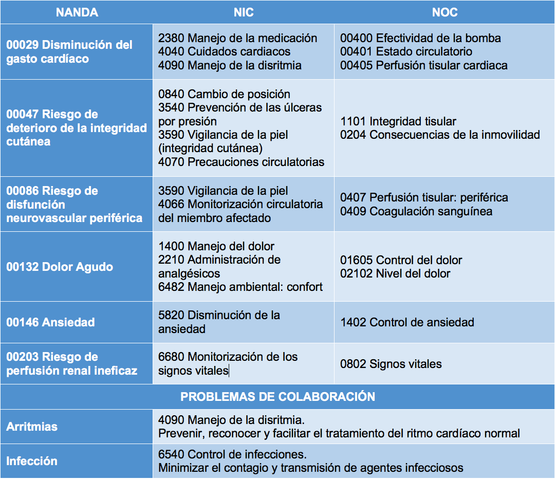 Plan de cuidados según Taxonomía NANDA/NIC/NOC